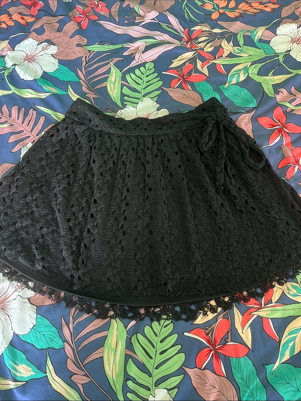 Wet Seal Black Lace Circle Skirt